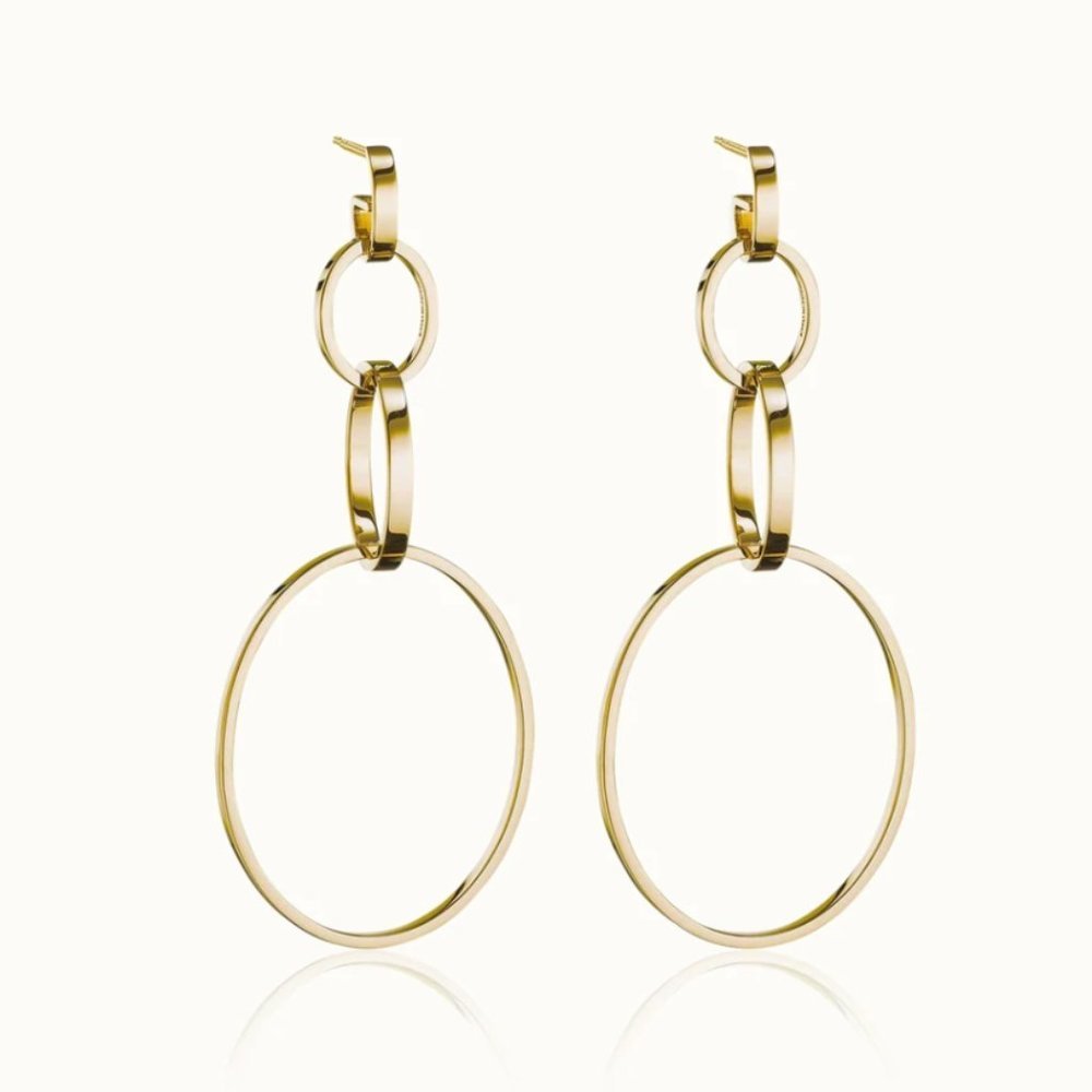 NWT Vita Fede Cassio Modular Yellow Gold Interlocking Earrings
